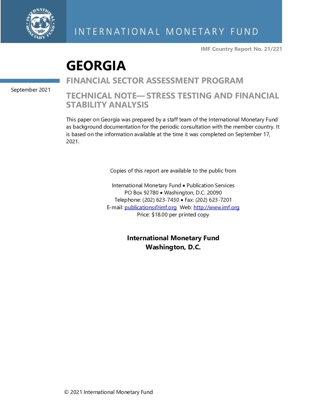 Georgia Financial Sector Assessment Program Technical Note Stress georgia-financial-sector-assessment-program-technical-note-stress