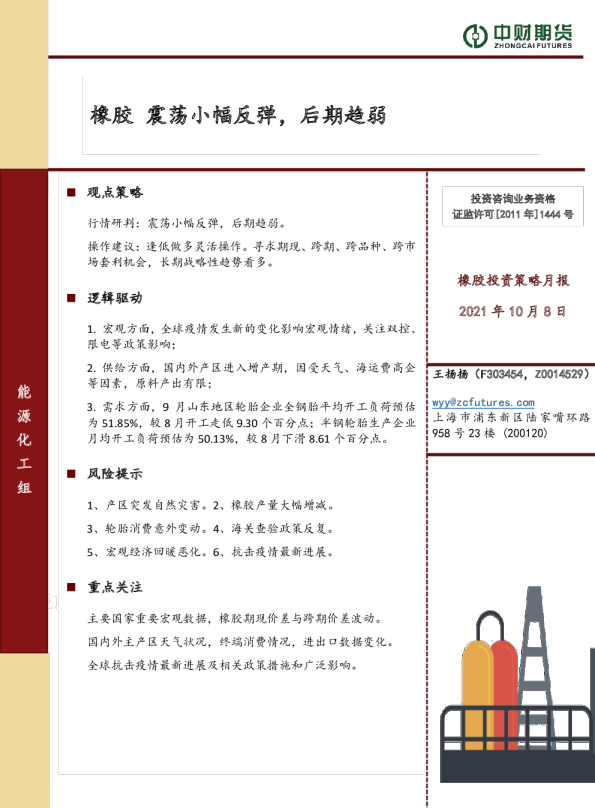 橡胶：震荡小幅反弹，后期趋弱