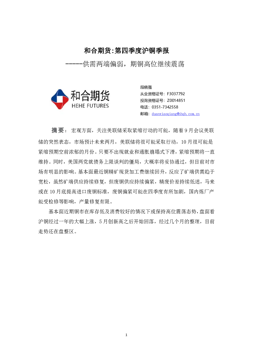 报告封面