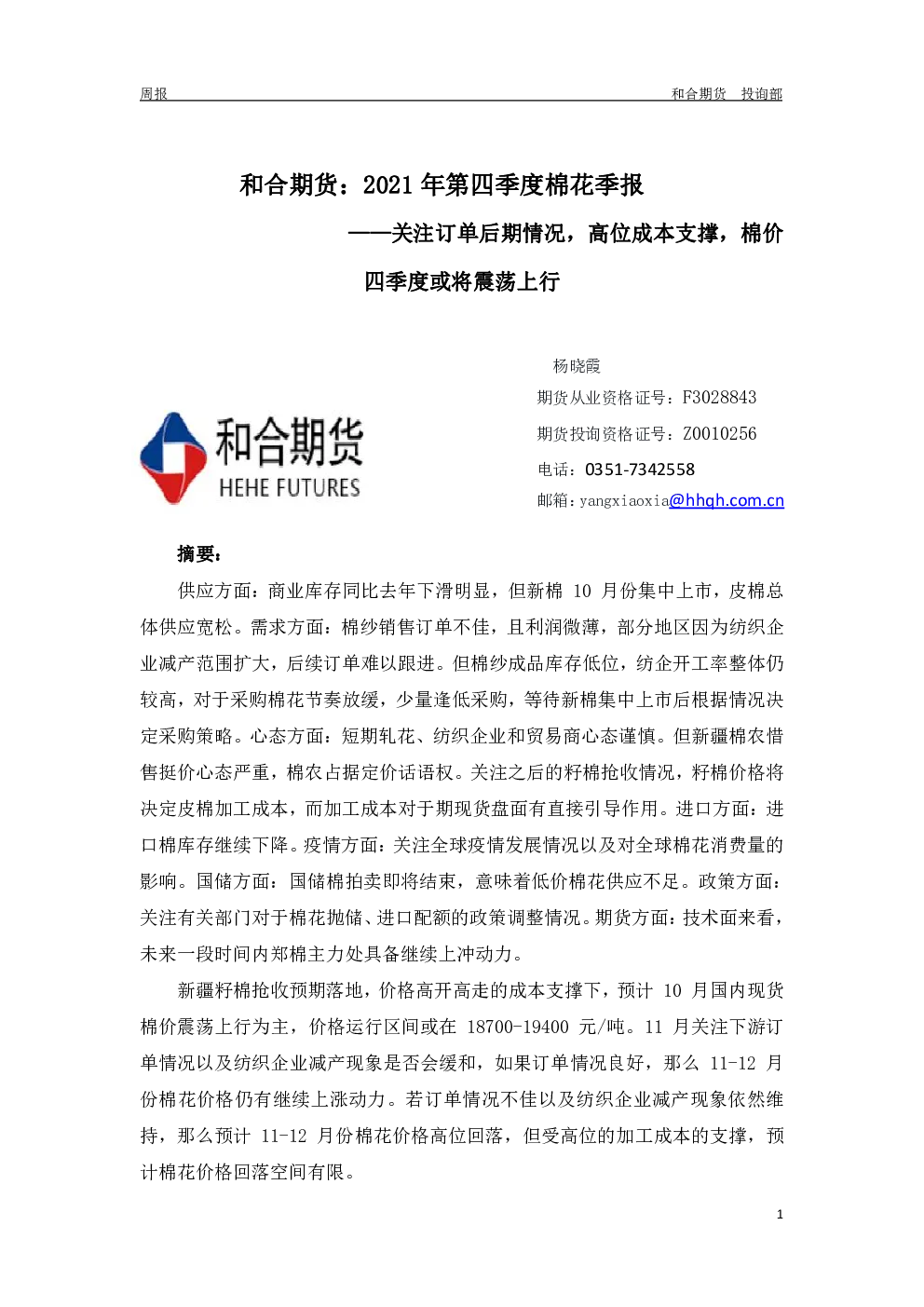 报告封面