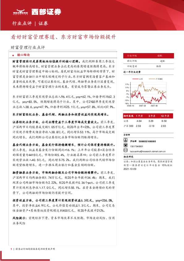 财富管理行业点评：看好财富管理赛道、东方财富市场份额提升