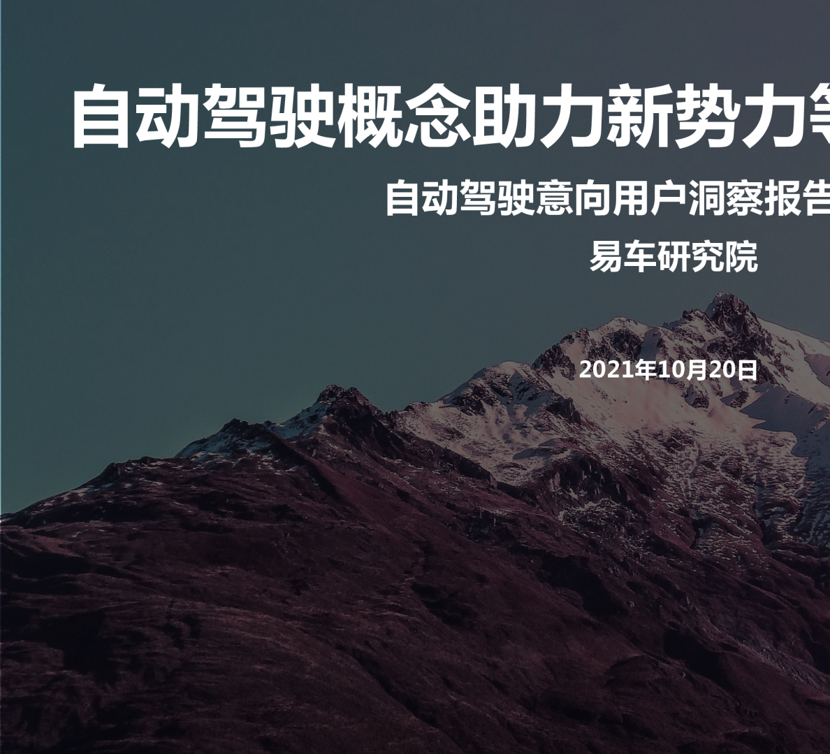 自动驾驶潜在用户洞察报告(2021版)