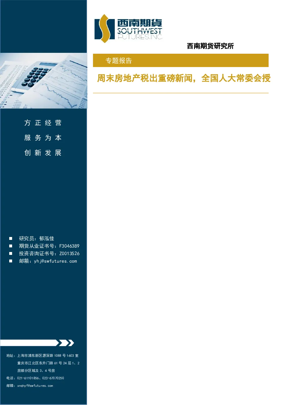 报告封面