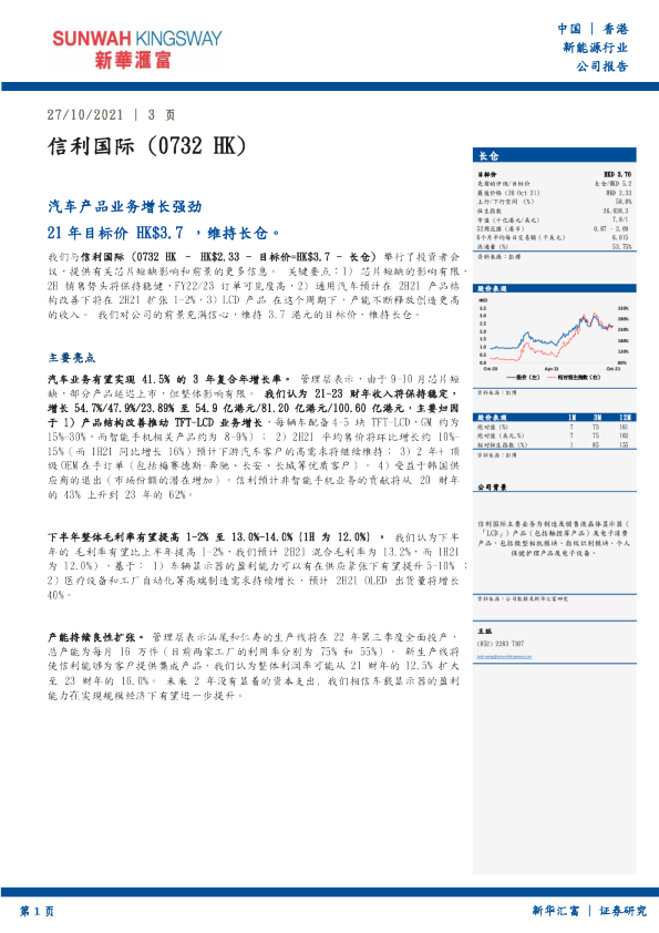 汽车产品业务增长强劲