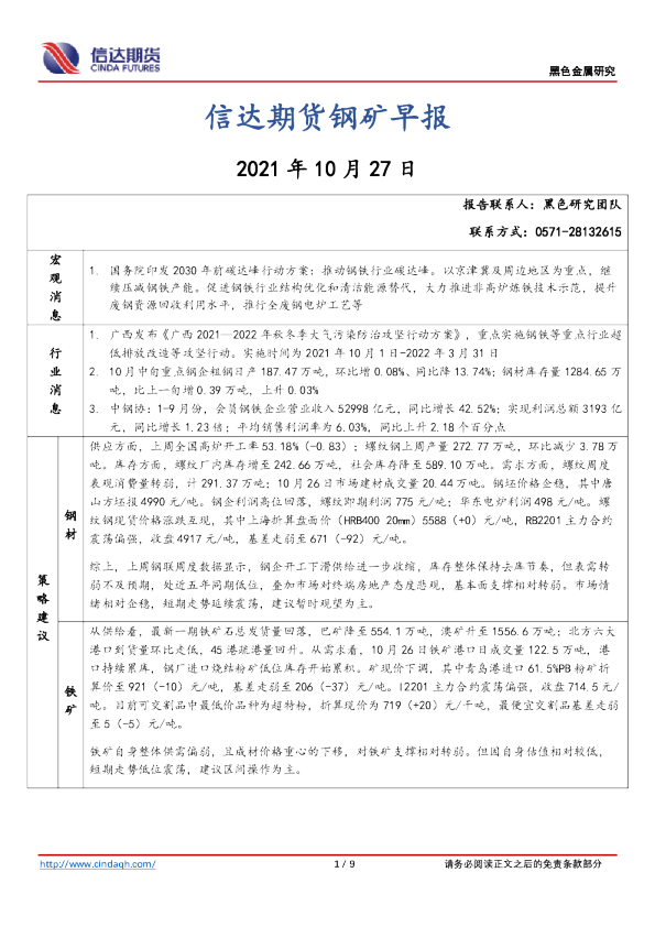 钢矿早报
