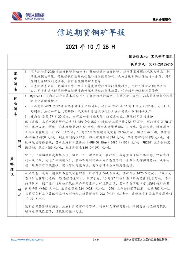 钢矿早报