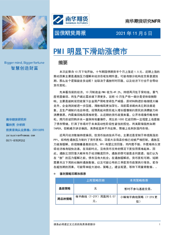 PMI明显下滑助涨债市