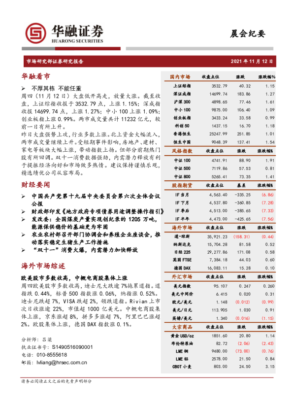 晨会纪要