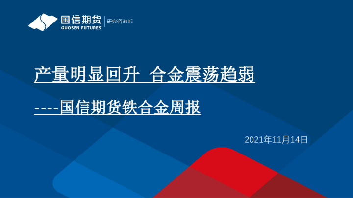 产量明显回升，合金震荡趋弱