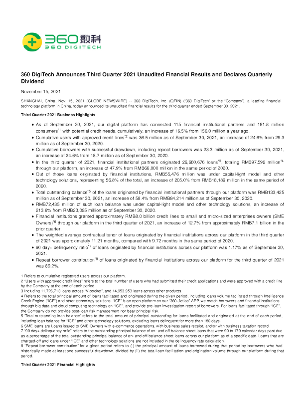 360金融2021年二季度报告