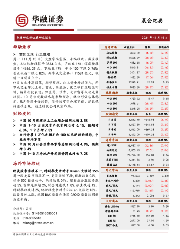 晨会纪要