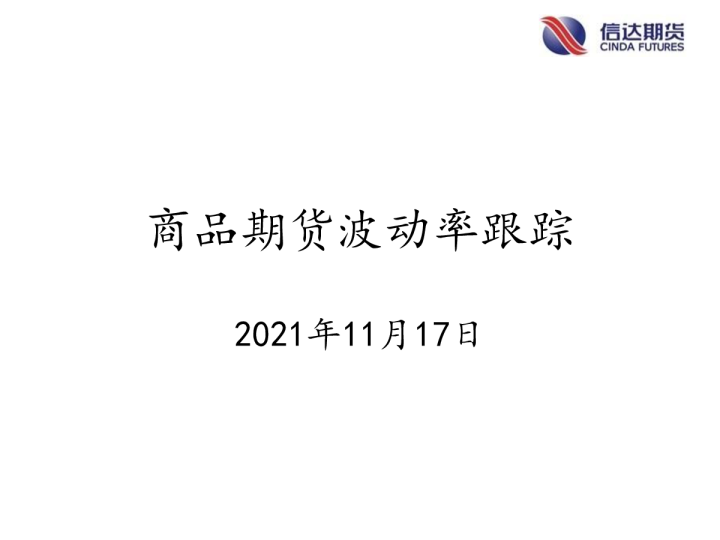 商品期货波动率跟踪