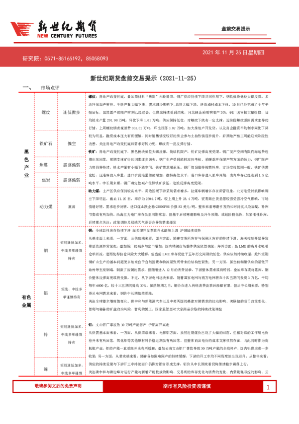 盘前交易提示