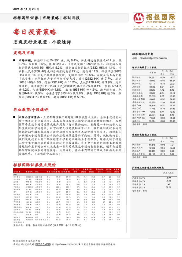 招财日报：每日投资策略