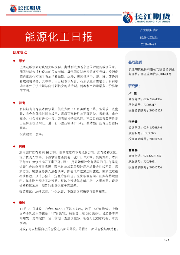 能源化工日报
