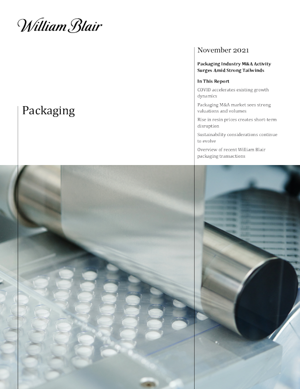 包装行业并购活动在强劲的尾风中激增