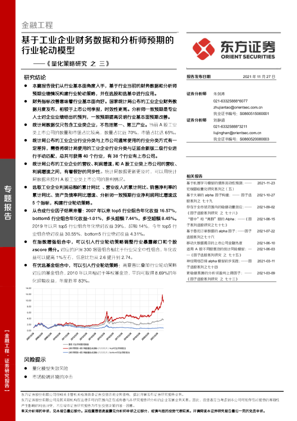 《量化策略研究之三》：基于工业企业财务数据和分析师预期的行业轮动模型