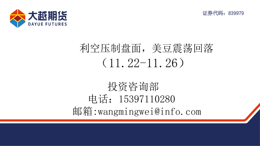 豆粕周报：利空压制盘面，美豆震荡回落