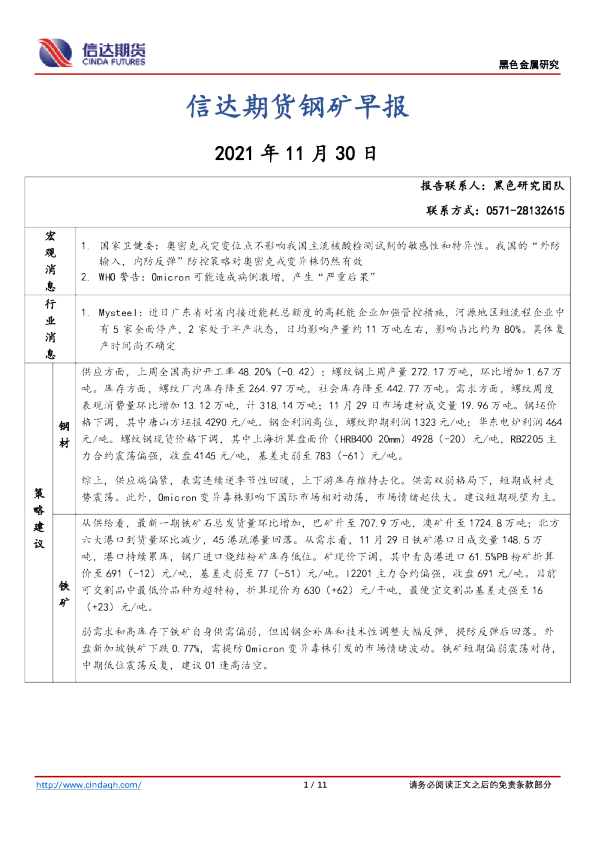 钢矿早报