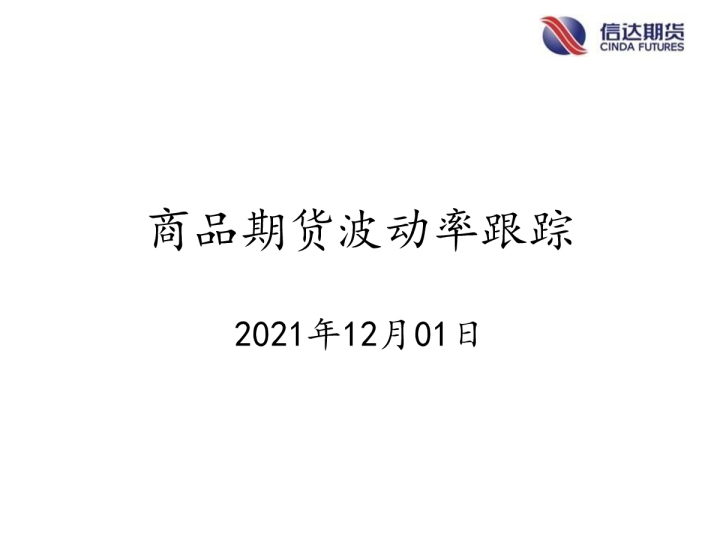 商品期货波动率跟踪