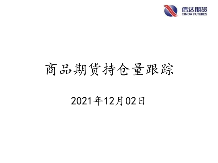 商品期货持仓量跟踪