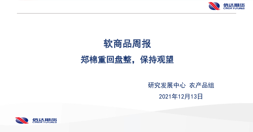 郑棉重回盘整，保持观望
