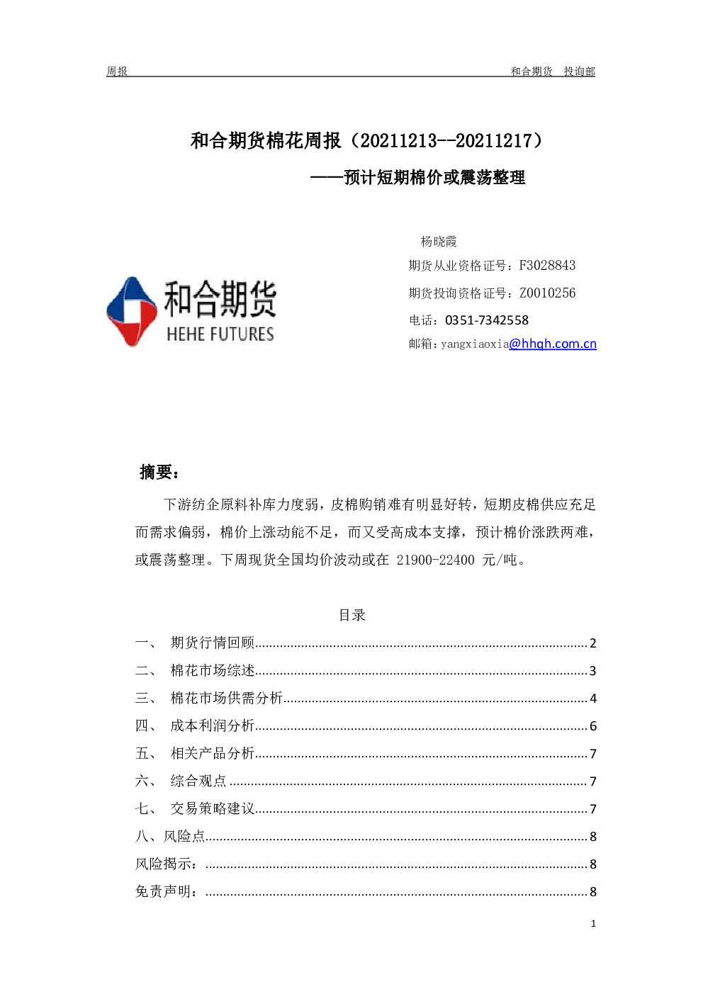 报告封面