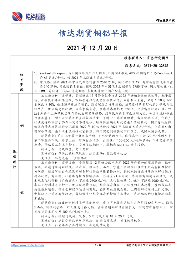 信达期货铜铝早报