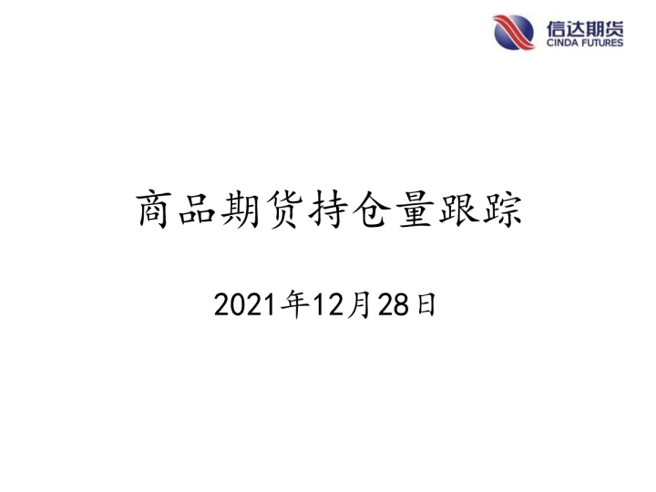 商品期货持仓量跟踪