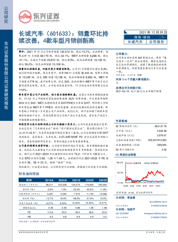 销量环比持续改善，4款车型月销创新高