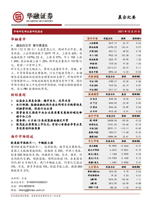 晨会纪要