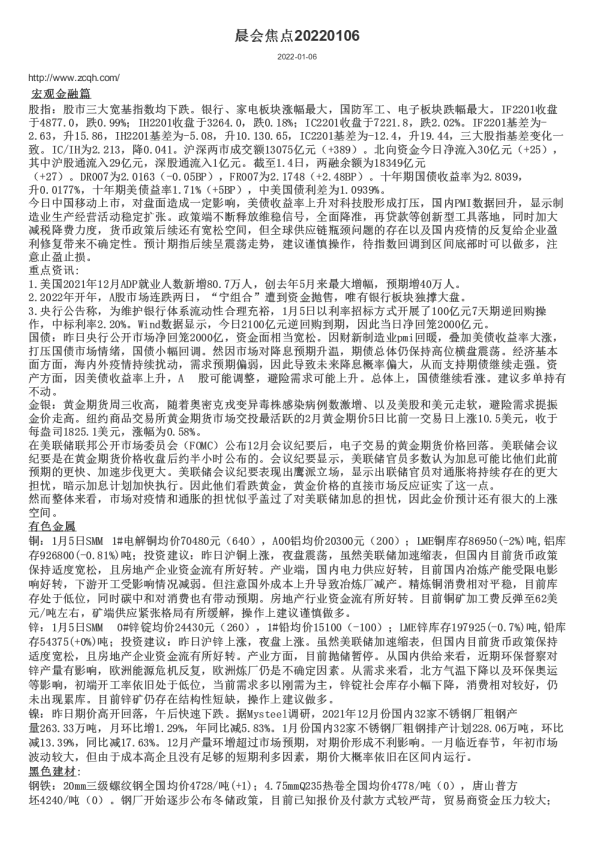晨会焦点