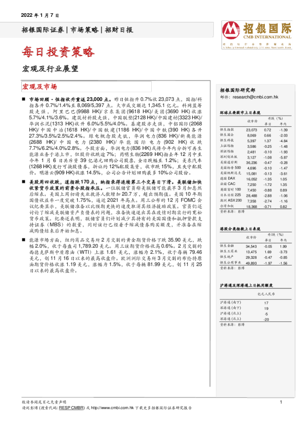 招财日报：每日投资策略