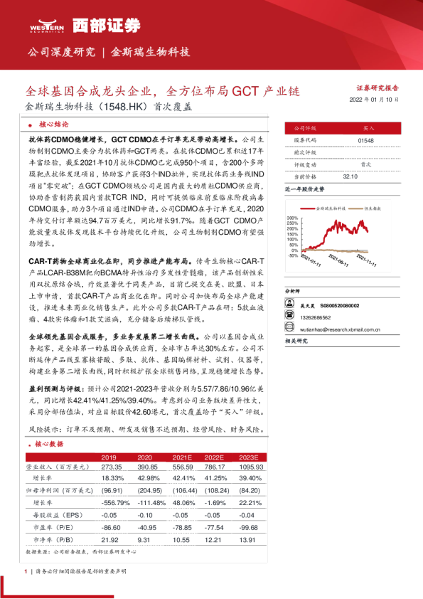 全球基因合成龙头企业，全方位布局GCT产业链