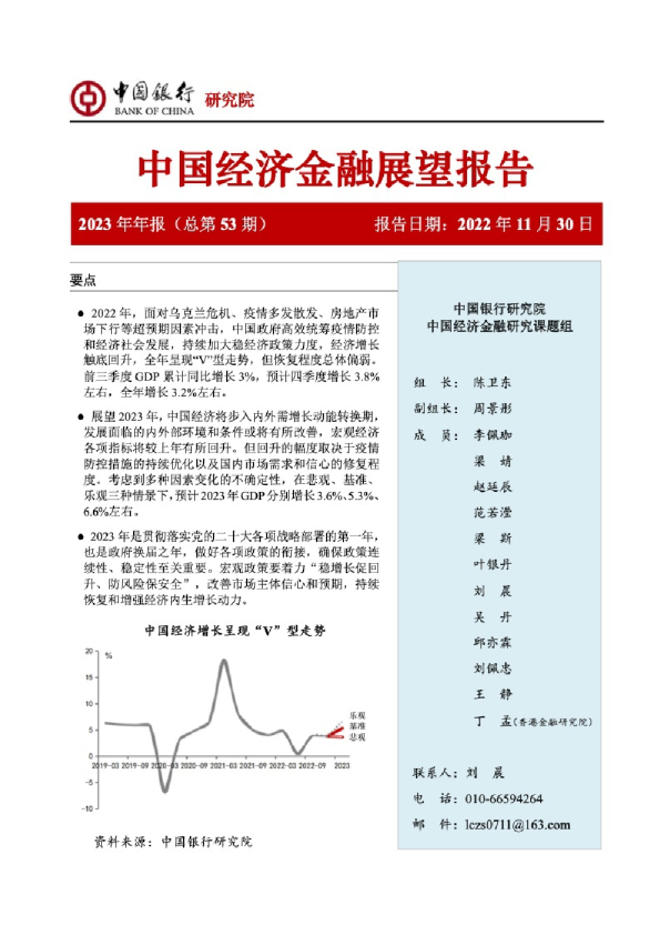 2023年中国经济金融展望报告
