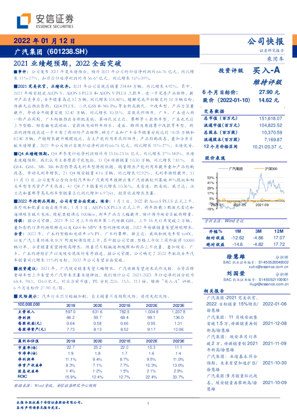 2021业绩超预期，2022全面突破
