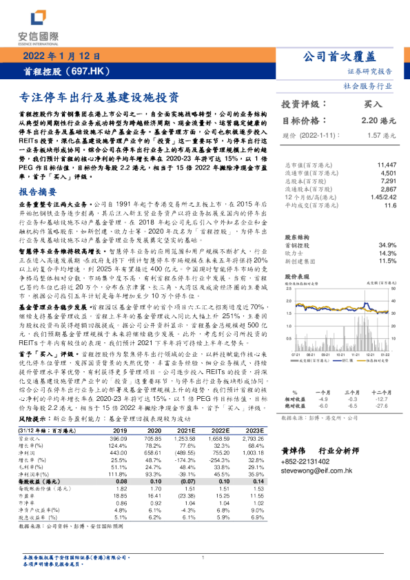 专注停车出行及基建设施投资