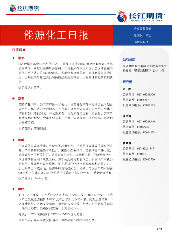 能源化工日报
