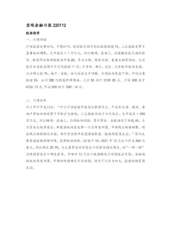 宏观金融日报