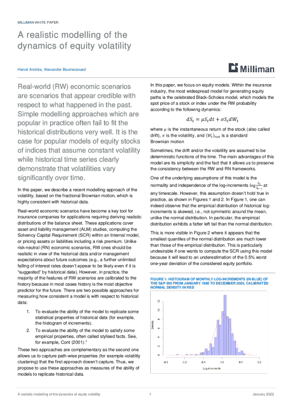 股票波动动态的现实建模