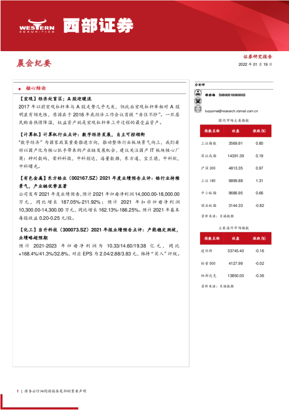 晨会纪要