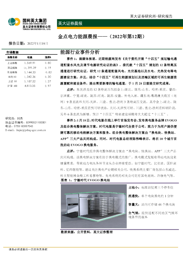 金点电力能源晨报（2022年第12期）
