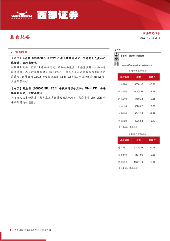 晨会纪要