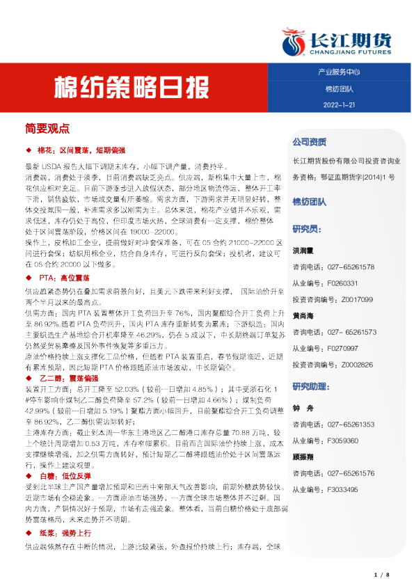 棉纺策略日报