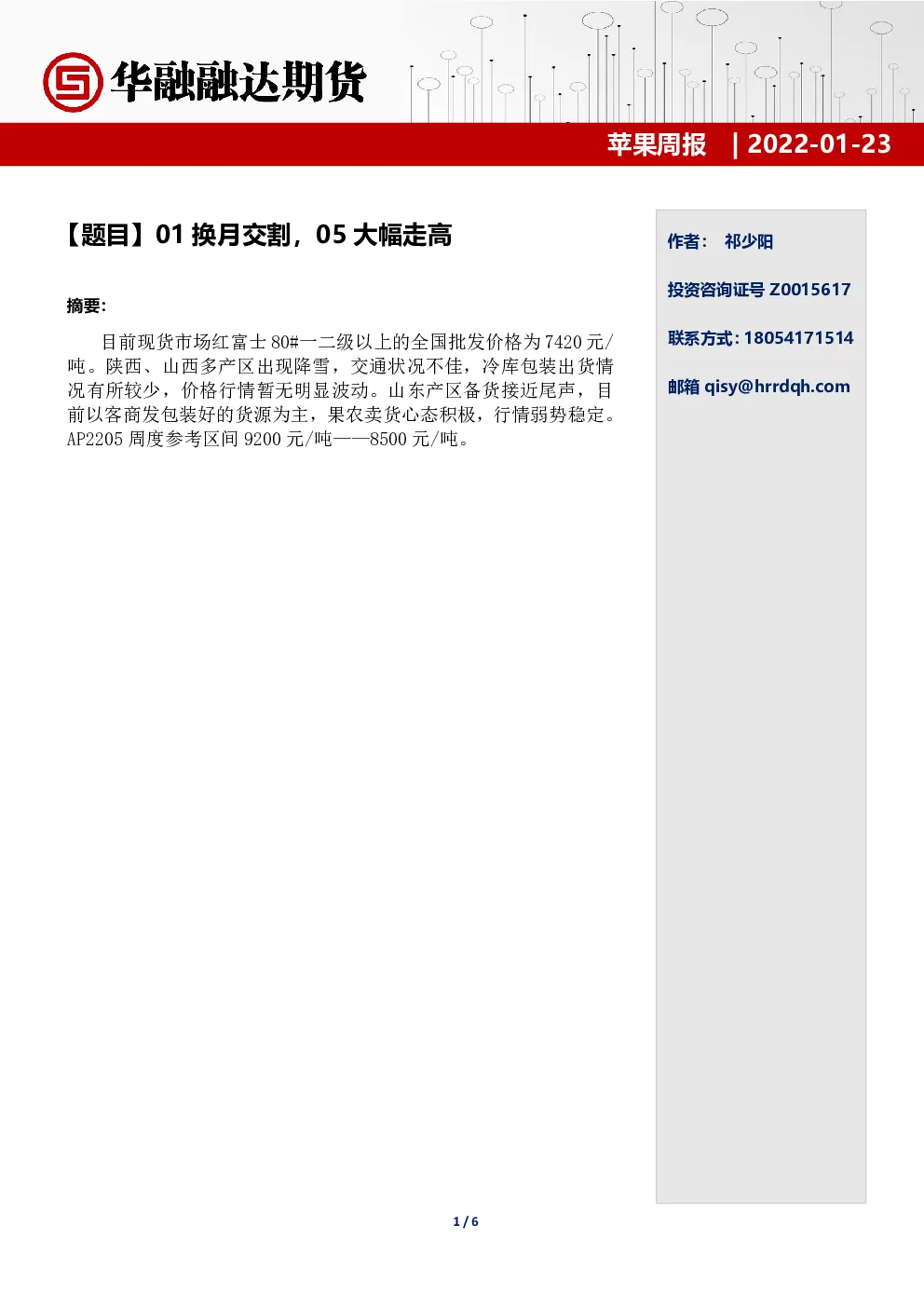 报告封面