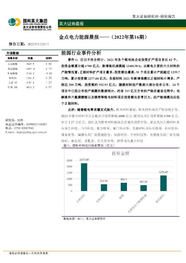 金点电力能源晨报（2022年第16期）