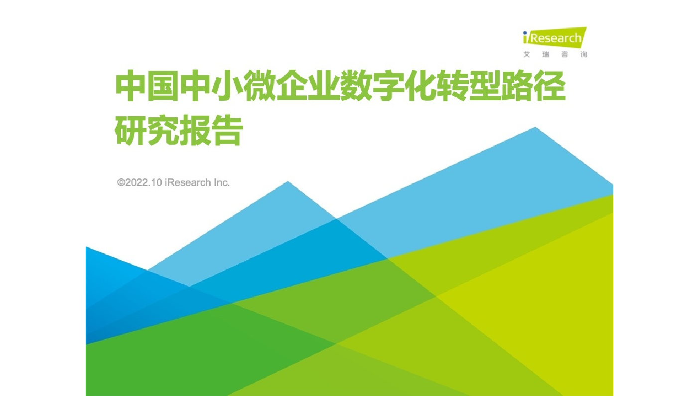 2022年中国中小微企业数字化转型路径研究报告