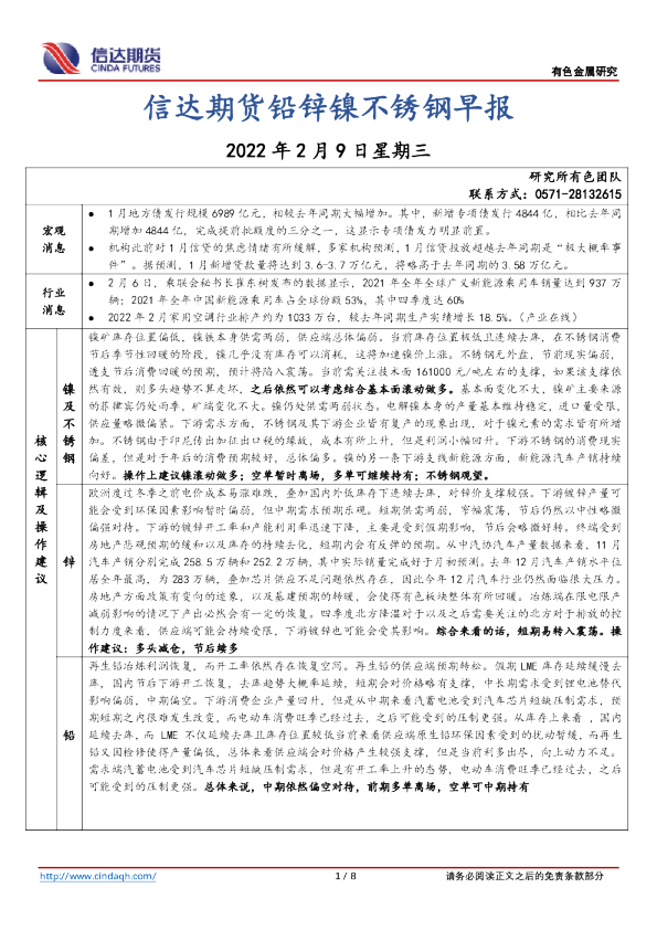 铅锌镍不锈钢早报