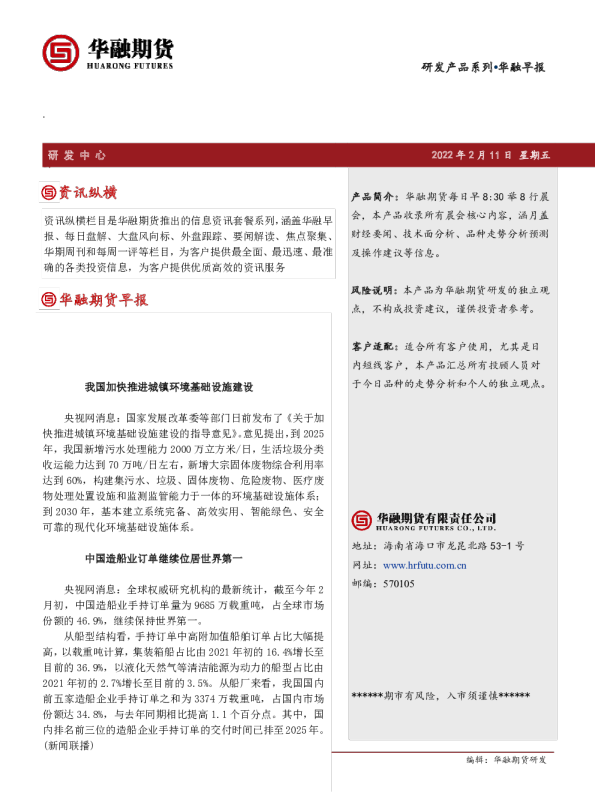 华融早报