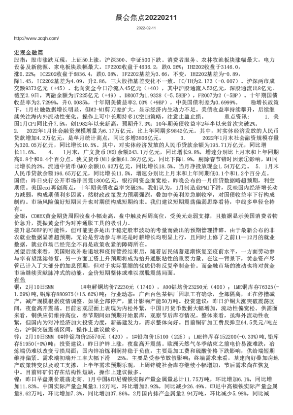 晨会焦点